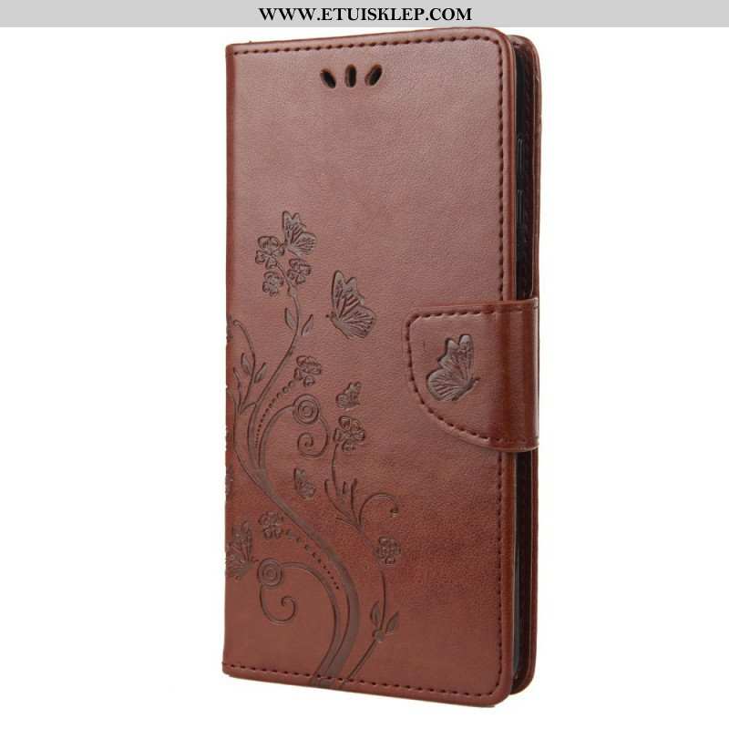 Etui Folio do Sony Xperia 10 IV Kwiaty I Motyle